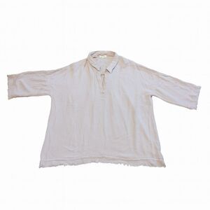 Umgee + USA Women's Blouse 3/4 Sleeve Collared Pullover Size 1XL Pale Pink USED